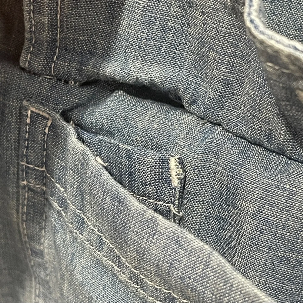 Duluth Trading Co Mens Untucked Chambray Button Front Long Sleeve Work Shirt 2XL - Picture 11 of 11